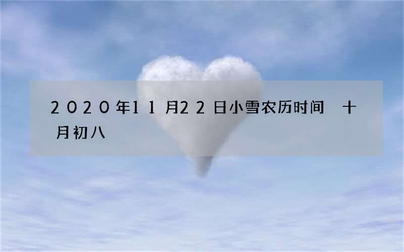 2020年11月22日小雪农历时间 十月初八